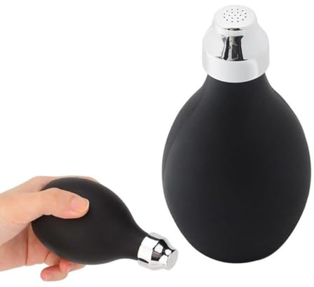 Fyearfly Botellas de spray de salón, botella vacía de polvo de peluquería en polvo de talco, botella de polvo de silicona para apretar (negro)