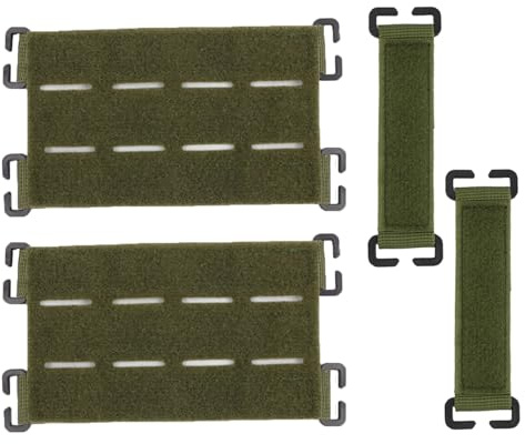 4 stycken Molle taktiska lappar, Molle lappstöd, Taktiska Ryggsäckstillbehör, Magisk Tejp Molle-adapter, Taktiska lappar för utomhus taktiska ryggsäckar och västar (svart), Armégrön, NO