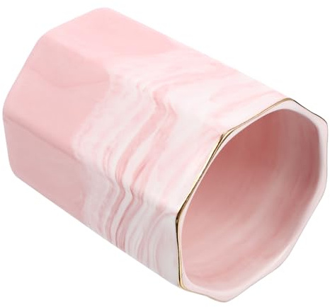 Healvian Keramik Stiftebecher 10cm x 8cm Mit Marmormuster Make up Pinsel Organizer Für Schreibtisch Und Kosmetik Aufbewahrung