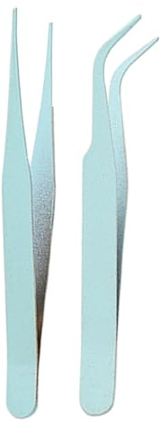 Lot de 2 pastilles coudées droites en acier inoxydable pour albums de découpe, couleur unie, avec butée de décalcomanie en acier inoxydable