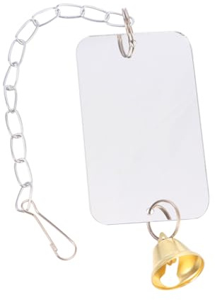 Artibetter Papagei Käfigspielzeug Spiegel Mit Glocke 6x10cm Robustes Vogelkäfig Hängeornament Für Sittiche Und Nymphensittiche Vogelspielzeug Für Käfigspaß Zuhause