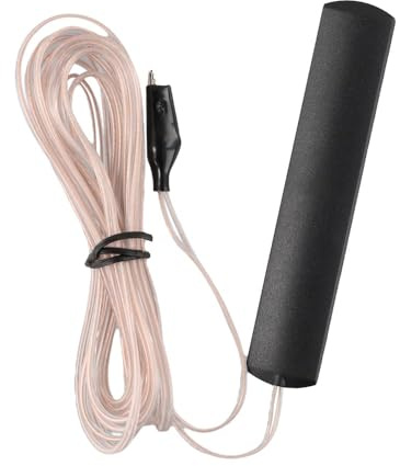FUANA Antena de radio FM para uso doméstico en interiores, amplificador de señal de alambre de cobre puro de 3,2 m con clip de alineador, ganancia de 5 dB, 85-112 MHz, para radios con antena
