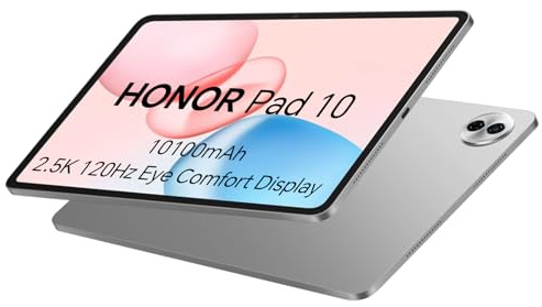 Honor Pad 10 Tablette, 8Go 256Go, 10100mAh, 12.1 Pouces 120Hz 2,5K Écran LCD TFT, Snapdragon 7 Gen 3, 6 Haut-parleurs, WiFi Tablet Android 15, Services Google, Boîtier Métallique, Caméra 8MP, Gris