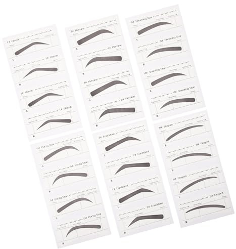 Gabarit de Sourcils Jetable 6 Pièces, Modèle pour Maquillage | Papier, Usage Simple et Pratique, Lot Compact pour Femmes Débutantes, Format Facile à Ranger