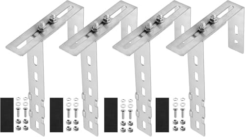 alouweekuky 4 Piezas Soporte Panel Solar Inoxidable 304, Soporte Placas Solares, Solar Panel Mounting Brackets Sin Taladrar, para Balcón Paredes Tejados