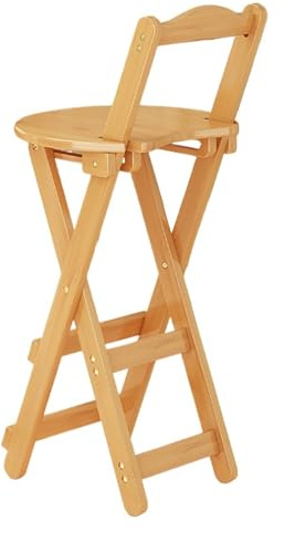 OGYJMSFN Sgabelli da Bar Sgabello da bar pieghevole portatile in bambù con schienale, sedia da bancone facile da montare, for cucina e uso esterno, design leggero e salvaspazio(Natural,L)