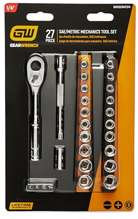 GEARWRENCH 27 Piece 1/4 Dr 72T SAE/Metric Mechanics Tool Set | GWXSCBMTS14