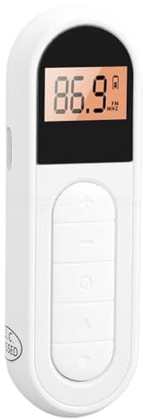 Yanmis Digital FM Radio, 76-108MHz Frequency Range with Built in for Crystal Clear Sound, Auto Station Search, Fast Charge USB C, 14H Battery Life, Lightweight Compact Design (White)