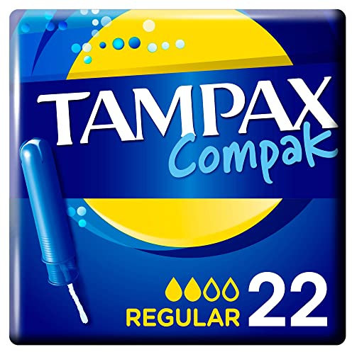 Tampax Tampones Compak Regular Con Aplicador, Pack de 22, Protección Y Comodidad Durante Tu Periodo