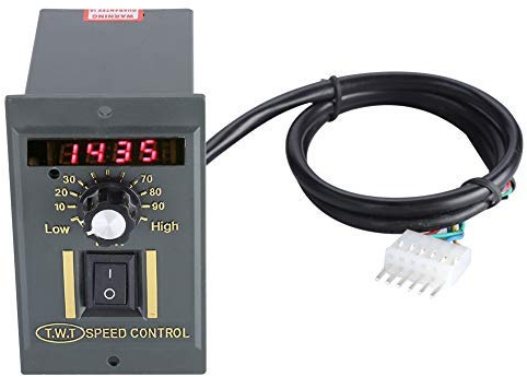 Keenso Motordrehzahlregler AC Elektrischer Drehzahlregler Einstellbarer Stufenloser Motordrehzahlregler LED-Anzeigenknopf 220V 15W-400W Schwarz (400W)