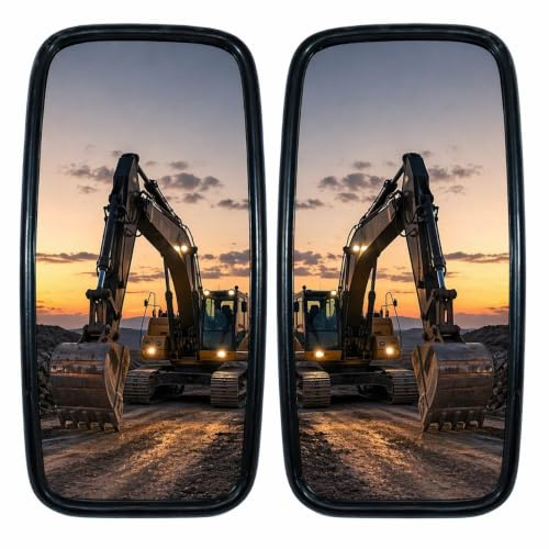 Easy Link 2x Außenspiegel Seitenspiegel Universal 42x20cm ø18 E-Prüf | 2x Spiegel Rückspiegel für LKW, Bagger, Radlader, Gabelstapler, Mähdrescher, Baumaschinen, Landmaschinen
