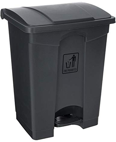 Curvaso HQ PREMIUM GREY PEDAL BIN STEP ON WASTE DISPOSAL COMMERCIAL MEDICAL KITCHEN PLASTIC PROFESSIONAL RECYCLE RECYCLING FOOD CLINICAL MULTI PURPOSE INDOOR OUTDOOR (45L GREY)