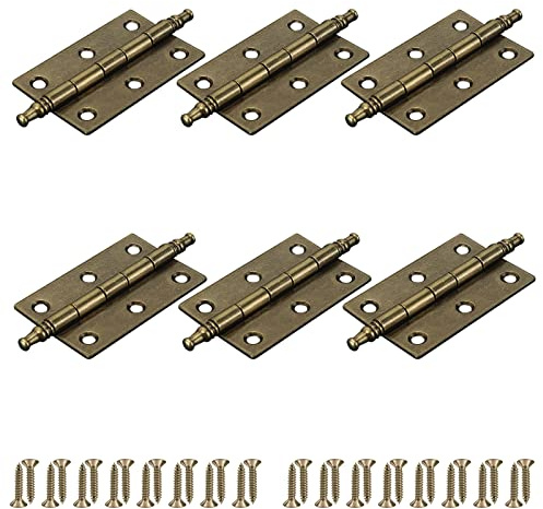 UFURMATE Antique Cabinet Hinges - 6 Pcs Decorative Hinges with Ball Ends (Antique Bronze)