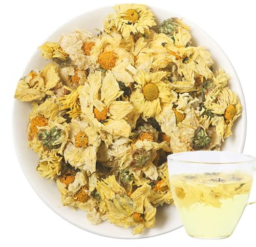 100% White Chrysanthemum Fresh, Non GMO Loose Leaf, Natural Dried Flowers Herbs for Soap Making, for Tea, Syrup, Drinks, Baking, DIY Beauty, Sachets & Fresh Fragrance