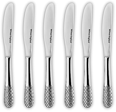 WILMAX | Tafelmesser 22 cm 6-teiliges Set | Besteck Set | Cutlery | Dinner | Spülmaschinenfest | Geschirrset | Küche | Essgeschirr | Essbesteck | Silberbesteck | In der Geschenkbox