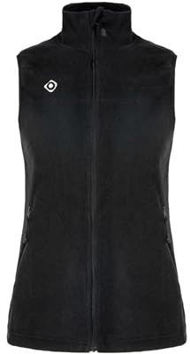 Izas - Chaleco de Forro Polar para Mujer - Chaqueta sin Mangas con Cuello Alto - Forro Polar de Invierno Ligero y de Secado Rápido - Ideal para Actividades al Aire Libre - Padru Vest Negro - L