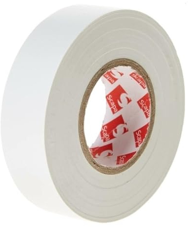 ELCART Ruban isolant blanc 19 mm, 20 mètres