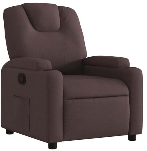vidaXL Reclinerfåtölj mörkbrun tyg