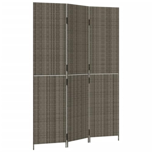 vidaXL Paravent 3-TLG. Grau Poly Rattan