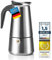 Coffee Fox® Espressokocher aus Edelstahl - Kaffeebereiter Kaffeekocher Espresso-Kanne (9 Tassen - 450 ml)