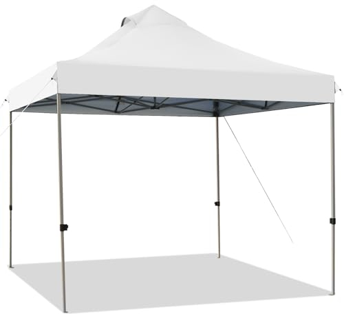GOPLUS Faltfaltpavillon 3x3m, Pop up Pavillon wasserdicht stabil, Gartenpavillon höhenverstellbar mit Rolltragetasche, Partyzelt Gartenzelt Sonnenschutz für Outdoor Party Festival Markt (Weiß)