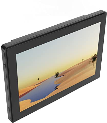 Plyisty Monitor de Pantalla Táctil IPS de 10 Pulgadas, Pantalla HD, Resistente Al Agua IP65, Compatible con Múltiples Dispositivos, Fuerte Disipación de Calor, Operación Simple (Enchufe
