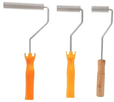 HOMSFOU Teiliges Spiked Flooring Roller Mit Kunststoffgriff Entlüftende Harzentlüftungswalzen Für Epoxidharzbodenlack Langlebig Leicht Zu Reinigen Geeignet Für Maler Und Laminierarbeiten