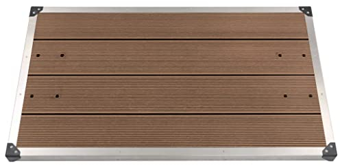 LAPOOH Piatto Doccia da Esterni in Acciaio Inox WPC 110x62 cm Marrone,Piatto Doccia,Attrezzature per Bagni-48204