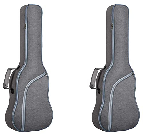 2 x E-Gitarrentasche, 12 mm Polsterung, doppelt verstellbare Schultern, für E-Gitarre, Bass, klassische Gitarre, mehr, & Blau
