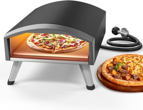 Uniflasy Four à pizza portable à gaz de 30,5 cm, four à pizza au propane pour la maison et l'extérieur, 3 couches épaisses et portables au gaz pour l'extérieur, le jardin, le camping, les pique-niques