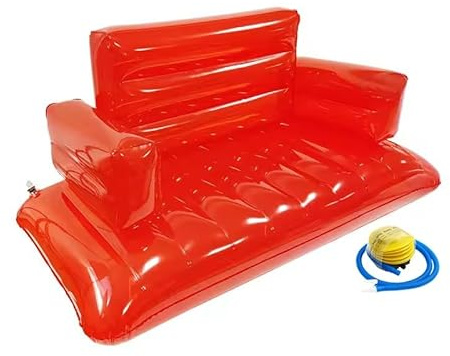 Transparentes aufblasbares Sofa Sitz 60*31.5*30inch aufblasen Stuhl tragbare Erwachsene Teenager aufblasbare Couch Luft Couch Patio aufblasen Möbel for Wandern, Picknicks, Outdoor, Pool Party Musik, F