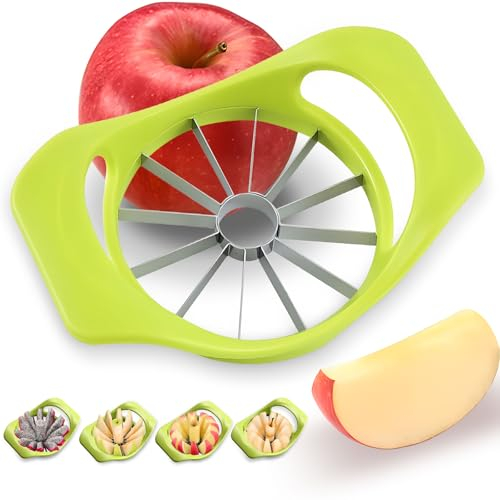 Generic Stainless Steel Apple Slicer Corer, 12-Blade Fruit Cutter, Easy to Use, Time-Saving, Suitable for Apples, Pears, Oranges, Dragon Fruit