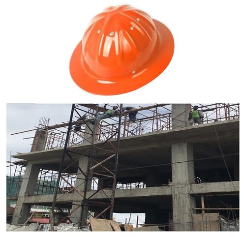 LFIEVO Vollkrempe Alu-Legierung Bauhelm mit Riemen 4-Punkt-Befestigung Herausnehmbares Innenfutter Schutzhelm 8 Nieten und 12 Top Bars Verstärkung Arbeitet Helm(Orange)