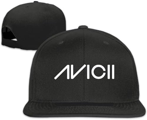FANGQIYUAN Avicii Ture Logo Flat Baseball Caps Hats for Unisex Black