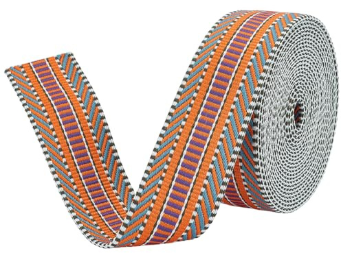 BENECREAT 5 Yards/4.5m Dunkelviolettes Jacquard Gurtband, 38mm Breites Gurtband Aus Polyester Zum Nähen Gewebtes Band Für Bekleidungszubehör