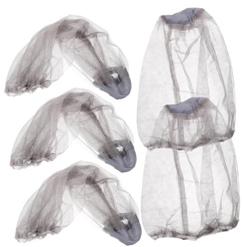 Chapeau Moustiquaire Portable 5 Pièces en Maille pour Chasseurs Pêcheurs
