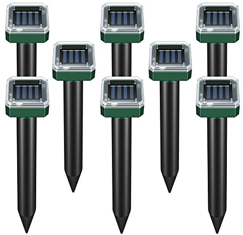 Asyduey Confezione da 8 Repellenti per Serpenti Ad Ultrasuoni Repellente per Serpenti Solari Repellente per Roditori A Energia Solare per Esterni