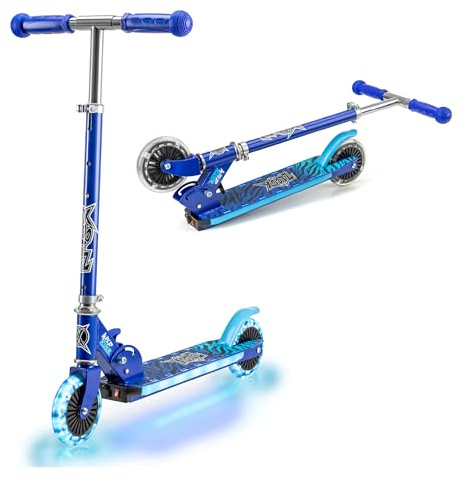 Xootz Wild Rider Trottinette à LED Pliable avec Plateau LED pour Enfants à partir de 5 Ans