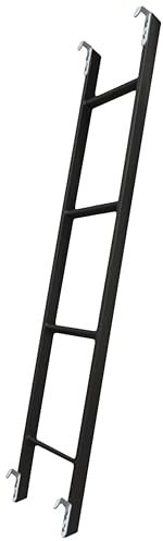 Etagenbettleiter aus Metall für Schlafsaal und 140 cm Etagenleiter mit Handtuchhalter und Haken, ideal für Dachböden und Reiseanhänger, stabile schwarze Oberfläche