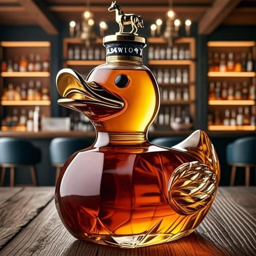 Carafe A Decanter Vin - Decanter Whisky Figurine, Carafe À Whisky Amusante En Forme De Canard 17 Oz/500 Ml, Bouteille D'alcool En Verre Unique, Flacon Animal Créatif Hilarant(C)