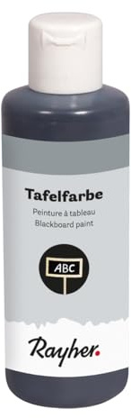 Rayher Tafelfarbe, schwarz, Flasche 80 ml, auf Wasserbasis, 35089576