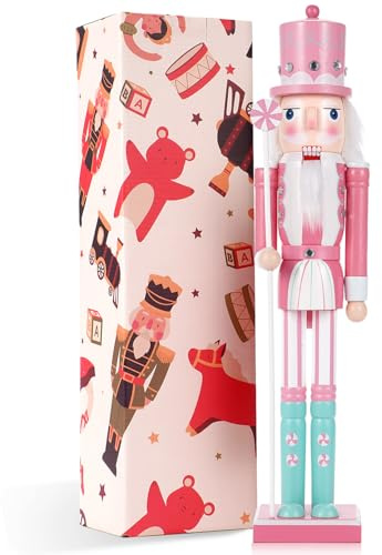 VorFor Cascanueces Navidad,Decoración de 50CM Quebra Nozes Natal,Artesanía de Madera Maciza Soldados Cascanueces Regalo de Decoración,Nutcracker Christmas de Chimenea e Interior Decoraci Nvidad.