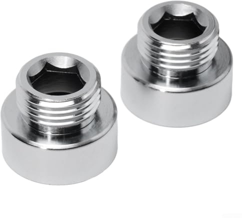 Bathroom Shower Hose Head Thread Reducer Adaptor 3/4 Inch Female to 1/2 Inch Male for BSP Connection Chrome Plated Brass for Fixed Head Showers Mixer to Hose(2pc)