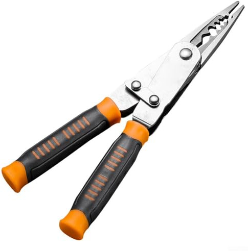 Heavy Duty Adjustable Wire Stripper Pliers with Ergonomic Grip, Suitable for Indoor and Outdoor Electrical Wire Stripping and Crimping