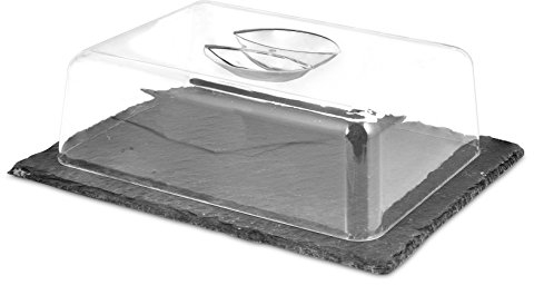 H&H Copri Formaggio Base Ardesia Rettangolare 25X20Cm