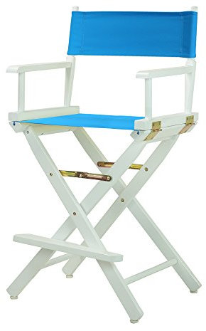 Casual Home 220-01/021-27 Regiestuhl 61 cm – Thekenhöhe, weiß, Gestell, türkis, Leinwand