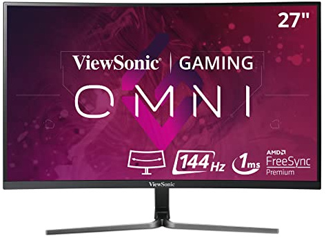 Viewsonic VX2758-PC-MH 27 pollici Full HD Curved Gaming Monitor con AMD FreeSync (144Hz, 1ms, 1080p, 2x HDMI, VGA, Multimediale)