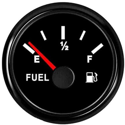 Geloo Indicatore Livello Carburante, 0~190 ohm 52mm Digitale Misuratore Carburante E-1/2-F Indicatore di livello del serbatoio carburante per Auto Barca Camper Moto