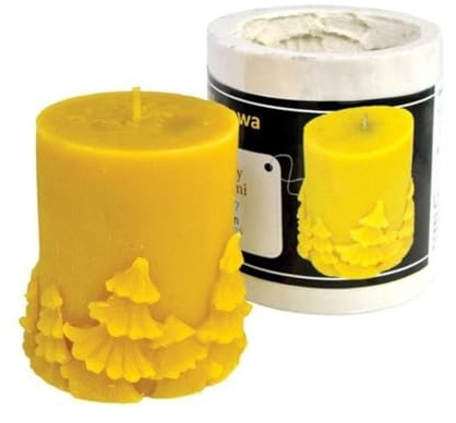 LYSON Kerzengießform Silikonform eine kleine Walze mit Weihnachtsbäumen 7,5 cm für Bienenenwachskerzen Giessform zur Kerzenherstellung Bienenwachskerzen gießen Geschenkidee