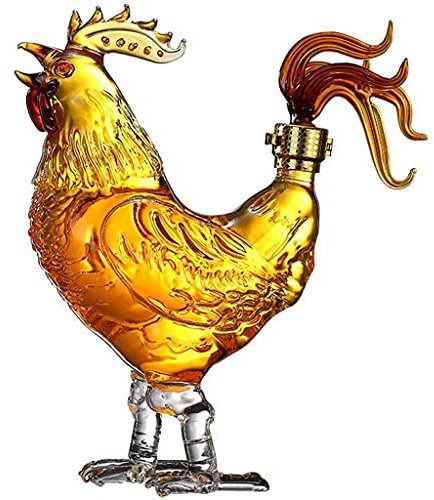 Carafes à décanter Carafe Domestique en Formcarafe A Whisky Original E De Poulet, Bouteille De Vin en Verre Créative, Ornements De Salon d'animaux, 1000 ML (Color : Clear, Size : 1000ML)